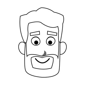 happy bearded man cartoon icon image vector illustration design 