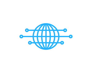 Globe Data Icon Logo Design Element
