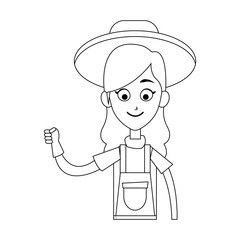 happy female farmer icon image vector illustration design 