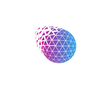 Globe Triangle Sphere Spark Icon Logo Design Element