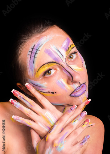 "Bright body art make-up" Fotos de archivo e imágenes libres de