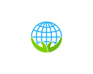 Globe Care Icon Logo Design Element
