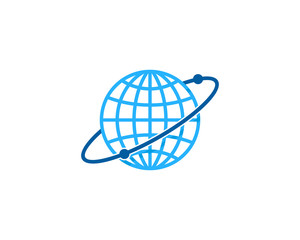 Globe Orbit Icon Logo Design Element