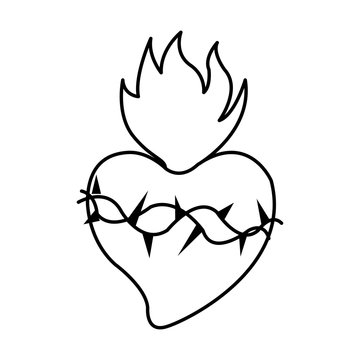 jesus christ sacred heart christian icon image vector illustration design 