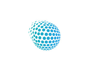 Globe Dot Sphere Spark Icon Logo Design Element