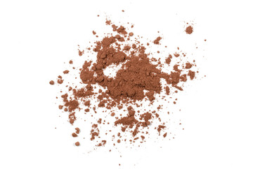 pile of cocoa powder isolated on white background