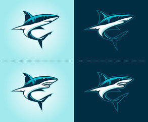 Fototapeta premium sharks illustration emblem