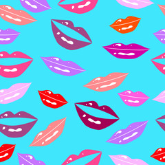 Lips Seamless pattern. Vector illustration