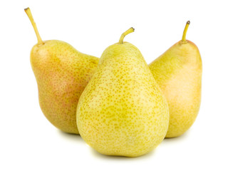 Three ripe yellow pears