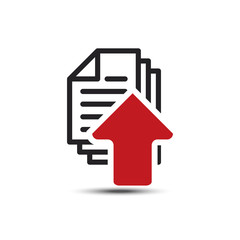 Obraz premium Document upload vector icon isolated on white background