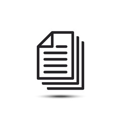 Multiple documents black vector icon isolated on white background