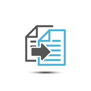 Document share vector icon isolated on white background