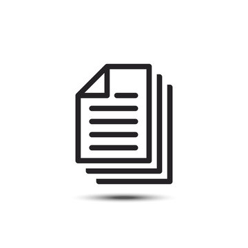 Multiple Documents Black Vector Icon Isolated On White Background