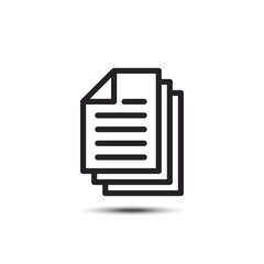 Multiple documents flat black vector icon isolated on white background
