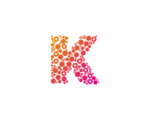 Letter K Dot Circle Icon Logo Design Element