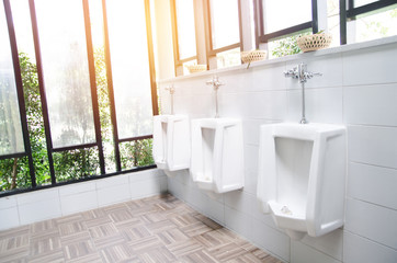 Modern beauty toilet interior with marble tiles (bathroom, toilet)