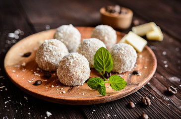 Cappuccino truffles with white chocolate