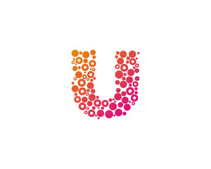 Letter U Dot Circle Icon Logo Design Element