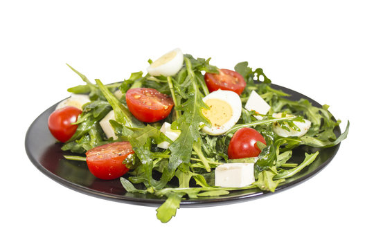 Quail eggs salad (image with clipping path)