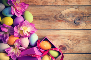 Easter Background with Easter Eggs