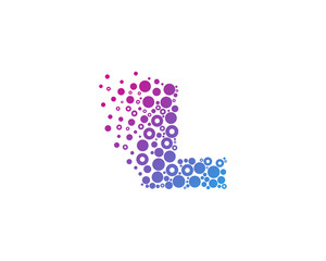 Letter L Particle Circle Icon Logo Design Element