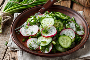 Radish and cucumber salad
