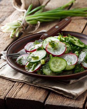 Radish and cucumber salad
