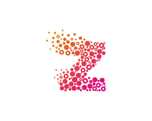 Letter Z Particle Circle Icon Logo Design Element