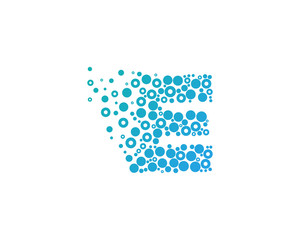 Letter E Particle Circle Icon Logo Design Element