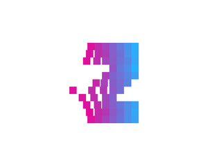 Letter Z Pixel Spread Icon Logo Design Element