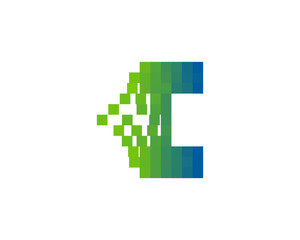 Naklejka na ściany i meble Letter C Pixel Spread Icon Logo Design Element
