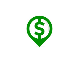 Money Pin Icon Logo Desing Element