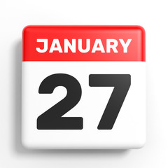 January 27. Calendar on white background.