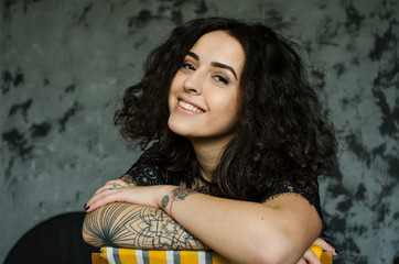 Fototapeta premium Close-up portrait of beautiful woman with charming smile