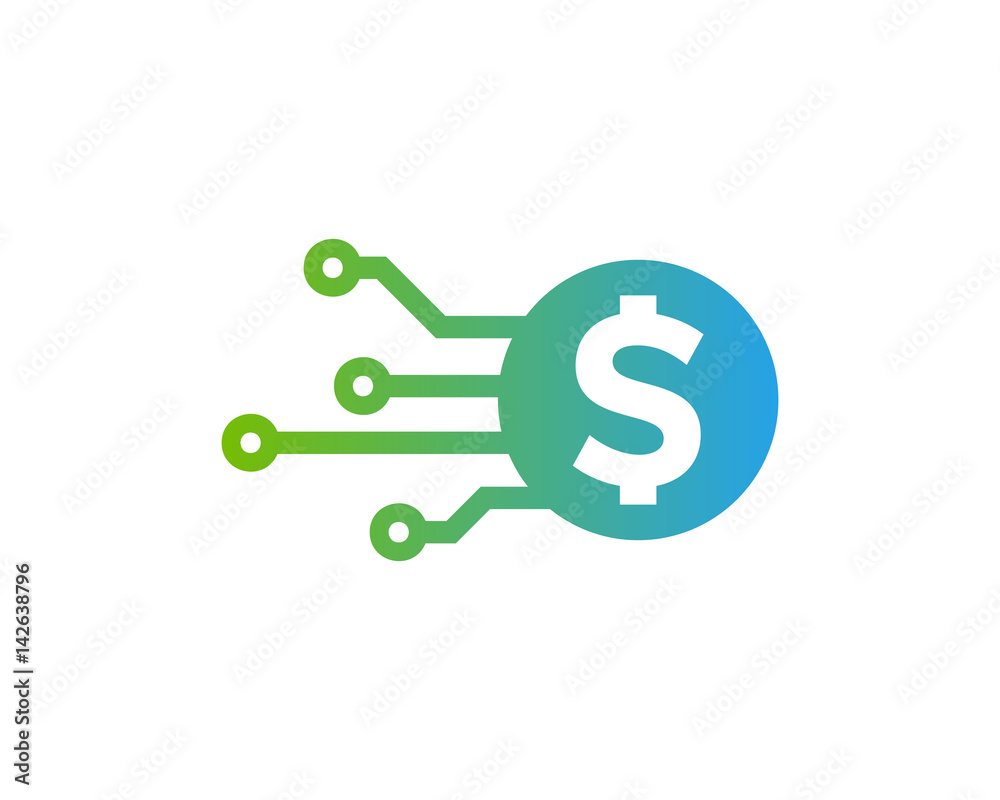 Poster money tech icon logo desing element