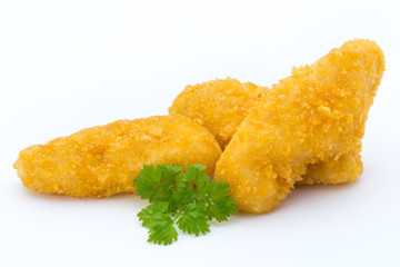 Nugget chiken on the white background.
