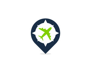 Travel Pin Point Icon Logo Design Element
