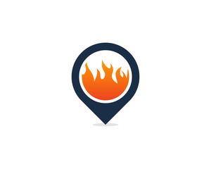 Fire Pin Point Icon Logo Design Element