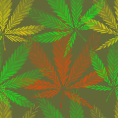 Cannabis leafs - seamless pattern