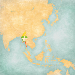Map of East Asia - Myanmar