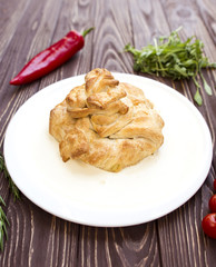 Puff cake with delicious meat filling