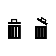 Trash bin open icon vector