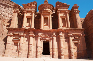Giordania, sito archeologico di Petra, 02/10/2013: il Monastero, conosciuto come Ad Deir o El Deir,...