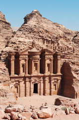 Giordania, sito archeologico di Petra, 02/10/2013: il Monastero, conosciuto come Ad Deir o El Deir,...