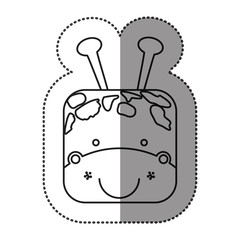 sticker cute giraffe animal head expression, vector illustration