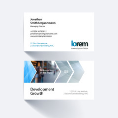 Vector business card template with colourful geometric shapes fo