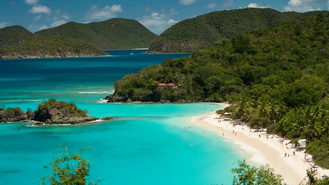 Time-lapse video of the beach at trunk bay, St John