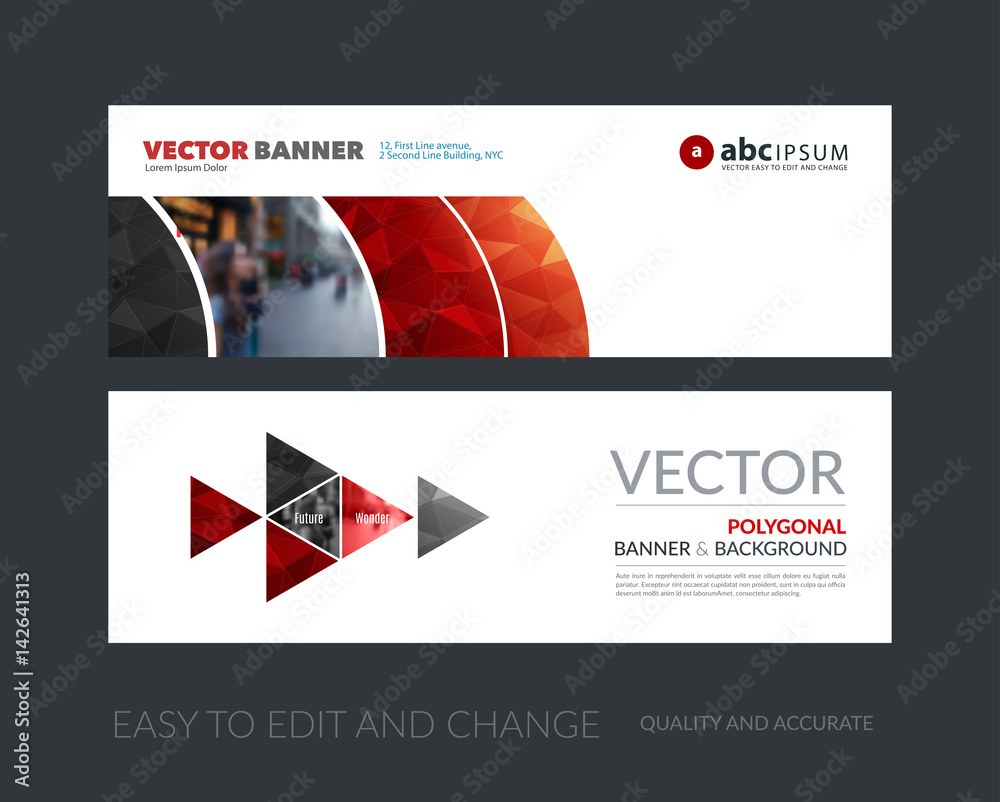 Canvas Prints vector set of modern horizontal website banners with colourful g