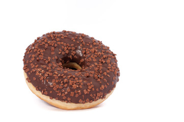 Donut. Sweet icing sugar food. Dessert colorful snack. Glazed sprinkles. Treat from delicious pastry breakfast. Bakery cake. Doughnut with frosting.
