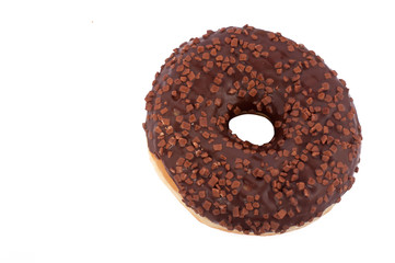 Donut. Sweet icing sugar food. Dessert colorful snack. Glazed sprinkles. Treat from delicious pastry breakfast. Bakery cake. Doughnut with frosting.